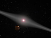 Una ilustración en la que se muestran una estrella y una galaxia.