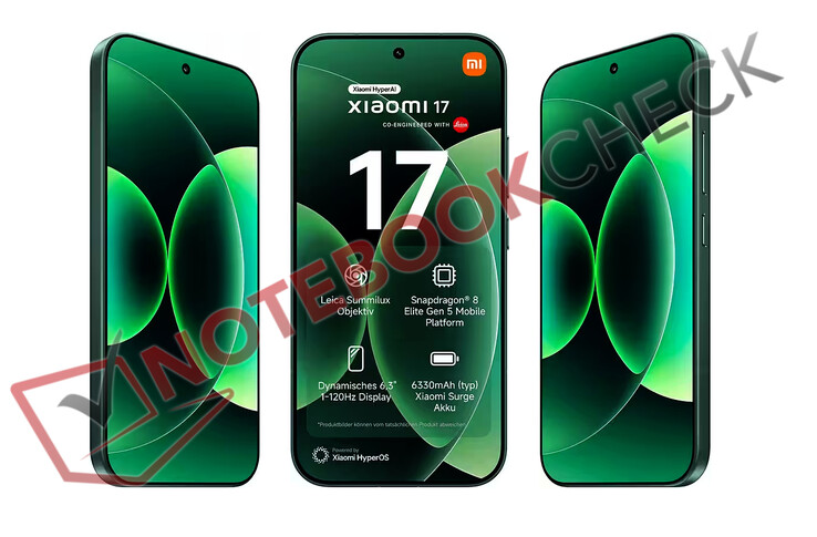 El minorista también enumera todas las especificaciones principales de la versión global del Xiaomi 17. (Fuente de la imagen: vía Notebookcheck)