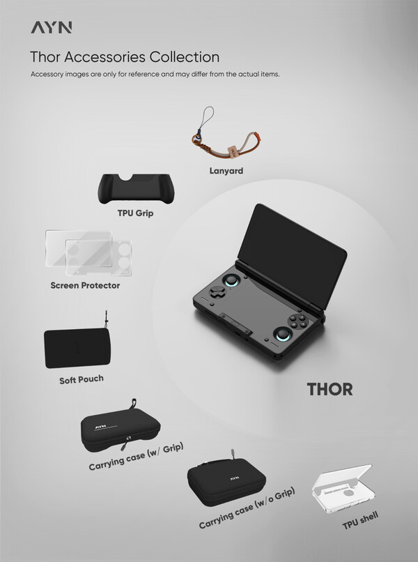 Los accesorios AYN Thor pueden tener un aspecto diferente al que se muestra en la imagen. (Fuente de la imagen: AYN Technologies)