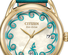 La esfera del nuevo reloj fruto de la colaboración entre Citizen y Moana presenta un acabado de nácar.