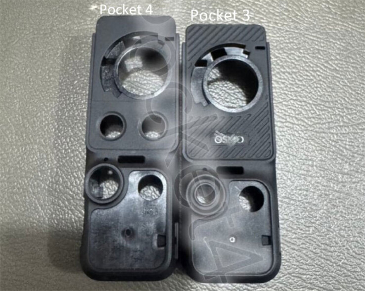 El Osmo Pocket 4 y el Pocket 3 sin sus pantallas o elementos de cámara, de izquierda a derecha. (Fuente de la imagen: vía The New Camera)