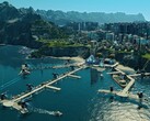 Una imagen que muestra una ciudad futurista en Anno 2205.