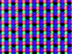 Matriz de subpíxeles con capa táctil visible