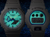 La serie Casio G-Shock Hidden Glow adopta un enfoque brillante con una estética en blanco y azul junto a las esferas con lume. En la imagen, de derecha a izquierda - Casio DW-6900HDS-7A1, y el Casio GA2100HDS-7A. (Fuente de la imagen: Casio)