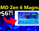Una captura de pantalla de vídeo que muestra lo que podría ser una APU Zen 6 (fuente de la imagen: canal de YouTube Moore's Law Is Dead)