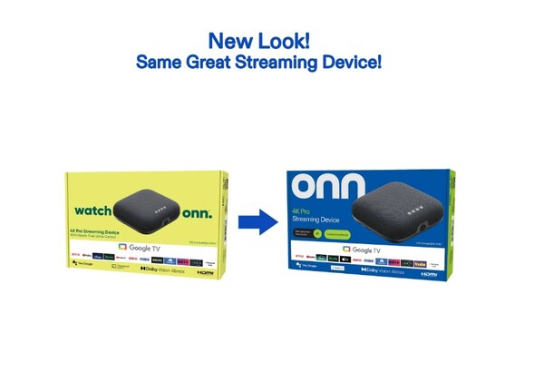 La caja de venta del Onn 4K Pro es ahora similar a la del Onn 4K Plus. (Fuente de la imagen: Walmart)