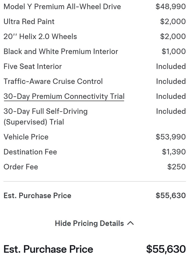 La lista de opciones gratuitas del Tesla Model Y se ha acortado con la eliminación de Autopilot.