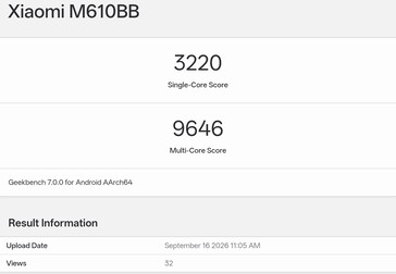 Listado de resultados de Geekbench 7 del Xiaomi 18 Pro, aún sin lanzar
