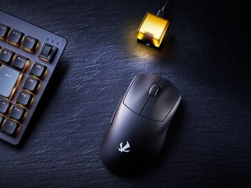 Variante negra del Elecom VM800 con su receptor RGB. (Fuente de la imagen: Elecom)