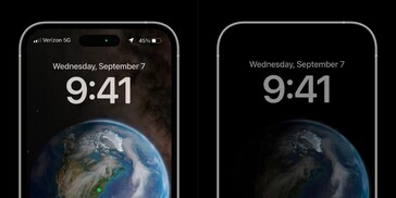 maqueta de la pantalla siempre encendida del iPhone 14 Pro. (Fuente de la imagen: anonymous-A.S./MacRumors)