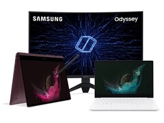 Todos los pedidos anticipados del portátil Galaxy Book2 Pro vendrán con un monitor de juegos curvo de 32 pulgadas de regalo (Fuente: Samsung)