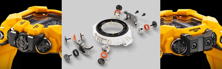 El RANGEMAN está diseñado para entornos extremos con grandes botones protegidos por guardas de acero y un módulo de reloj interno flotante. (Fuente: Casio)