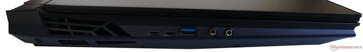 Lado izquierdo: 1x USB 3.1 Gen1 Tipo C, 1x Thunderbolt 3, 1x USB 3.1 Gen1 Tipo A, 1x micrófono, 1x auriculares