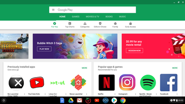 La tienda completa de Google Play está disponible.