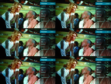 La Yaber T1 Pro viene con cinco preajustes de imagen (estándar, alto brillo, vívida, deportes y cine) y un preajuste personalizable por el usuario. (Fuente de la imagen: Notebookcheck. Fotograma de "Airplane" de Paramount Pictures)