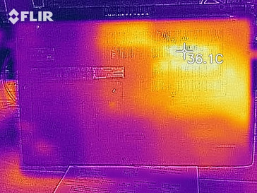 Temperaturas de la superficie de la carcasa inferior inactivo