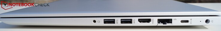 Lado derecho: toma de 3,5 mm, 2 x USB 3.1 Gen 1 Tipo A, HDMI, LAN, USB Gen 1 Tipo C, conector de alimentación