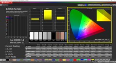 CalMAN ColorChecker (perfil: Nativo, espacio de color de destino: P3)
