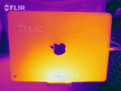 Relative Benchmark (carga 3D alta) trasera (39 °C medidos con sonda Type-K)