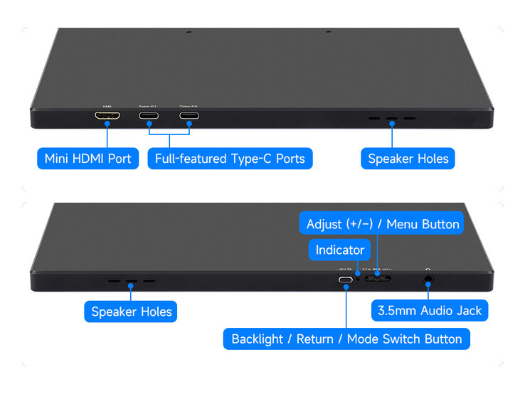 Monitor táctil portátil 4K de 16 pulgadas de Luckfox: Interfaces