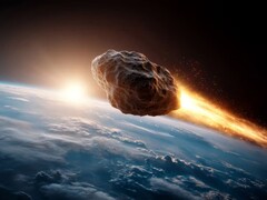 El asteroide 2024 YR4 podría colisionar con la Luna en 2032. Impresión artística de un asteroide acercándose al planeta Tierra. (Fuente de la imagen: mathiasalvez, Adobe Stock)