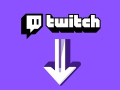 Logotipo de Twitch con flecha hacia abajo debajo (Fuente de la imagen: Twitch con ediciones)