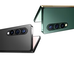 Un render de cómo podría ser el Galaxy Z Fold 3, según los materiales de marketing filtrados. (Fuente de la imagen: Meeco.kr)