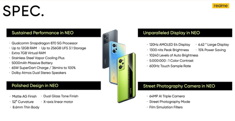 Realme GT Neo 2 5G - Especificaciones. (Fuente de la imagen: Realme)