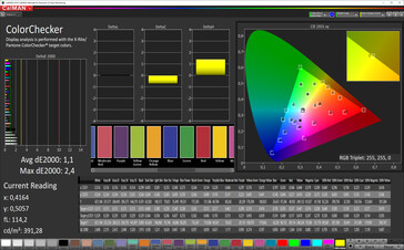 CalMAN: Precisión de color - espacio de color objetivo sRGB, perfil de color estándar