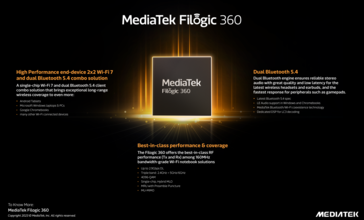 Principales características del MediaTek Filogic 360 (imagen de MediaTek)