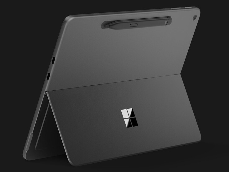 El Surface Slim Pen (2.ª edición) se acopla magnéticamente a la parte trasera del Surface Pro 12 (2.ª ed.) para su carga.