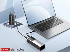 El banco de energía ThinkPlus de 125 W cuesta unos 32 dólares en China. En la imagen: imagen promocional del cargador portátil. (Fuente de la imagen: Lenovo)