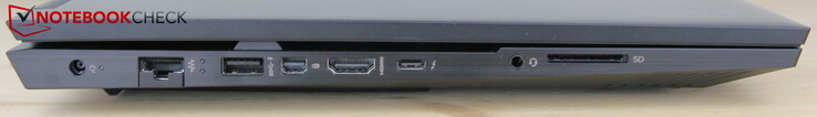 Izquierda: adaptador de CA, LAN, USB-A 3.0 (HP Sleep and Charge), miniDP, HDMI, USB-C 4 con Thunderbolt 4, auriculares, lector de tarjetas SD