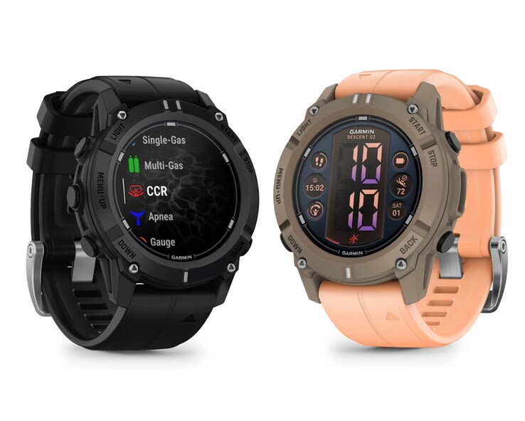 El reloj inteligente Garmin Descent G2 está disponible en dos colores. (Fuente de la imagen: Garmin)