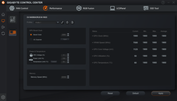 Ajustes de overclocking de la GPU