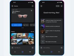 Interfaz de la aplicación Meta AI mostrando las gafas inteligentes Ray-Ban conectadas en &quot;Dispositivos&quot; y las indicaciones creativas de la IA, como la generación de imágenes, vídeos y la interpretación de sueños. (Fuente de la imagen: Meta)