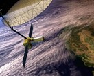 Una imagen conceptual del satélite NISAR en órbita sobre California (Fuente de la imagen: NASA y JPL-Caltech; recortada)