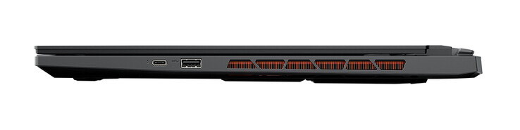 Lado derecho: Thunderbolt 4 (Tipo-C, Power Delivery), USB 3.2 Gen2 (Tipo-A) (Fuente: Aorus)
