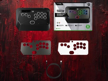 Se muestra el contenido de la caja del mando arcade sin palanca HyperX Clutch Tachi (Fuente de la imagen: HyperX PR)