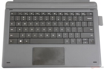 La disposición del teclado imita la del teclado de Surface Pro