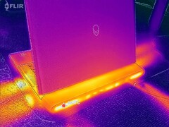 Mapa de temperatura del Alienware 16 Area-51 al frotar Cyberpunk 2077 en modo Overdrive