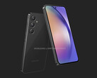 El Galaxy A55 luce un diseño que resulta familiar a otros modelos recientes de Samsung de la serie Galaxy A. (Fuente de la imagen: MySmartPrice & @OnLeaks)