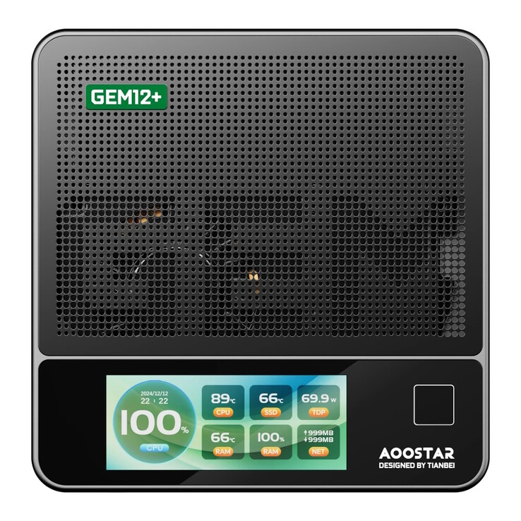 El mini-PC incorpora una pantalla y un sensor de huellas dactilares (Fuente de la imagen: Aoostar)