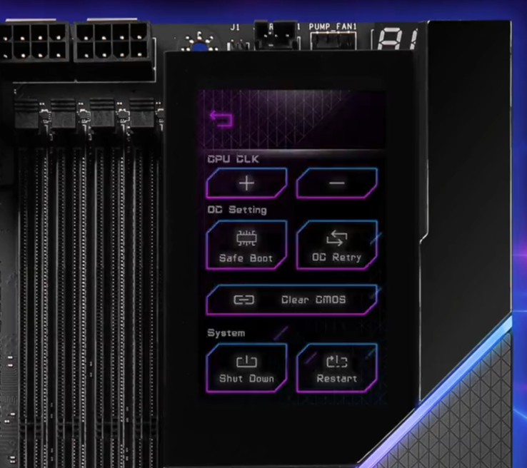 El panel Z690 GODLIKE permite a los usuarios marcar fácilmente los overclocks (Fuente de la imagen: MSI)