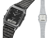 Los Casio x Liberty AQ-230EBLT-1A y AQ-230ELT-7A (en la imagen), de izquierda a derecha. (Fuente de la imagen: Casio)