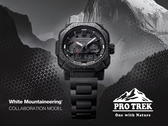 En la foto - Cartel promocional de la Casio Pro Trek PRW-B1000WM-1.