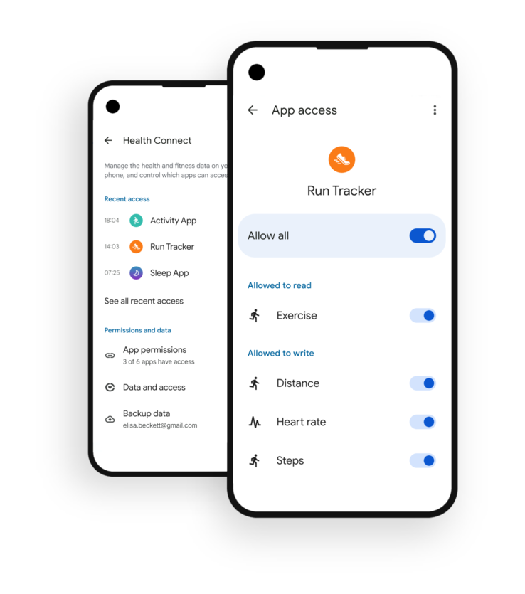 Los usuarios podrán gestionar la integración de Garmin a través del panel móvil de Health Connect. (Fuente de la imagen: Google)