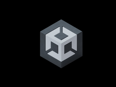 El logotipo de Unity sobre fondo negro (fuente de la imagen: Unity)