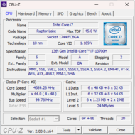 Página principal de CPU-Z