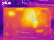 Mapa de calor de la parte inferior del dispositivo en reposo